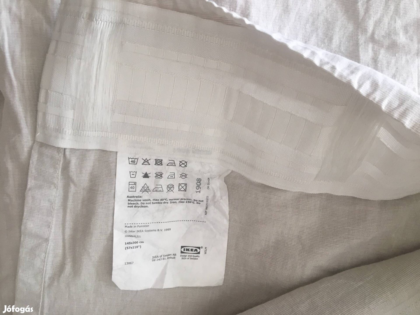 2 db Ikea Hannalill függöny 100% pamut bézs színű 145x300 cm