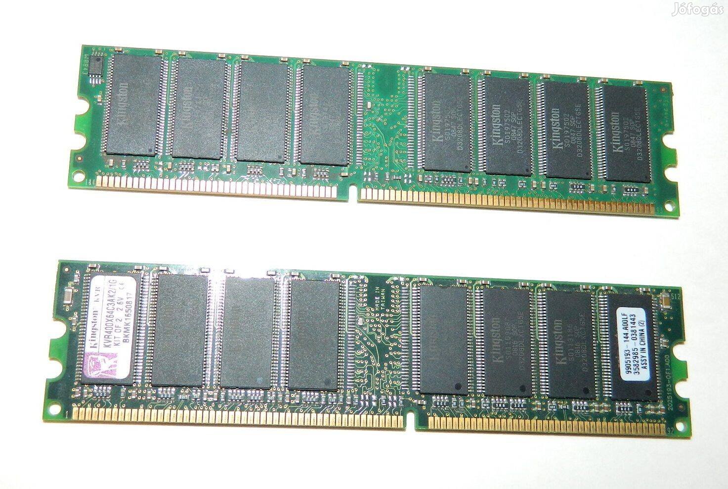 2 db Kingston 512 Mb DDR-SDRAM 200Mhz