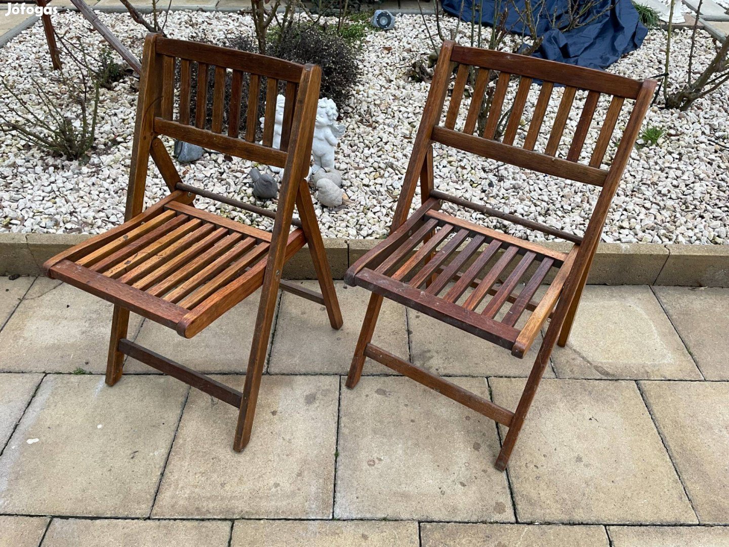 2 db Tömör Tikfa Ketri szék Összecsukható