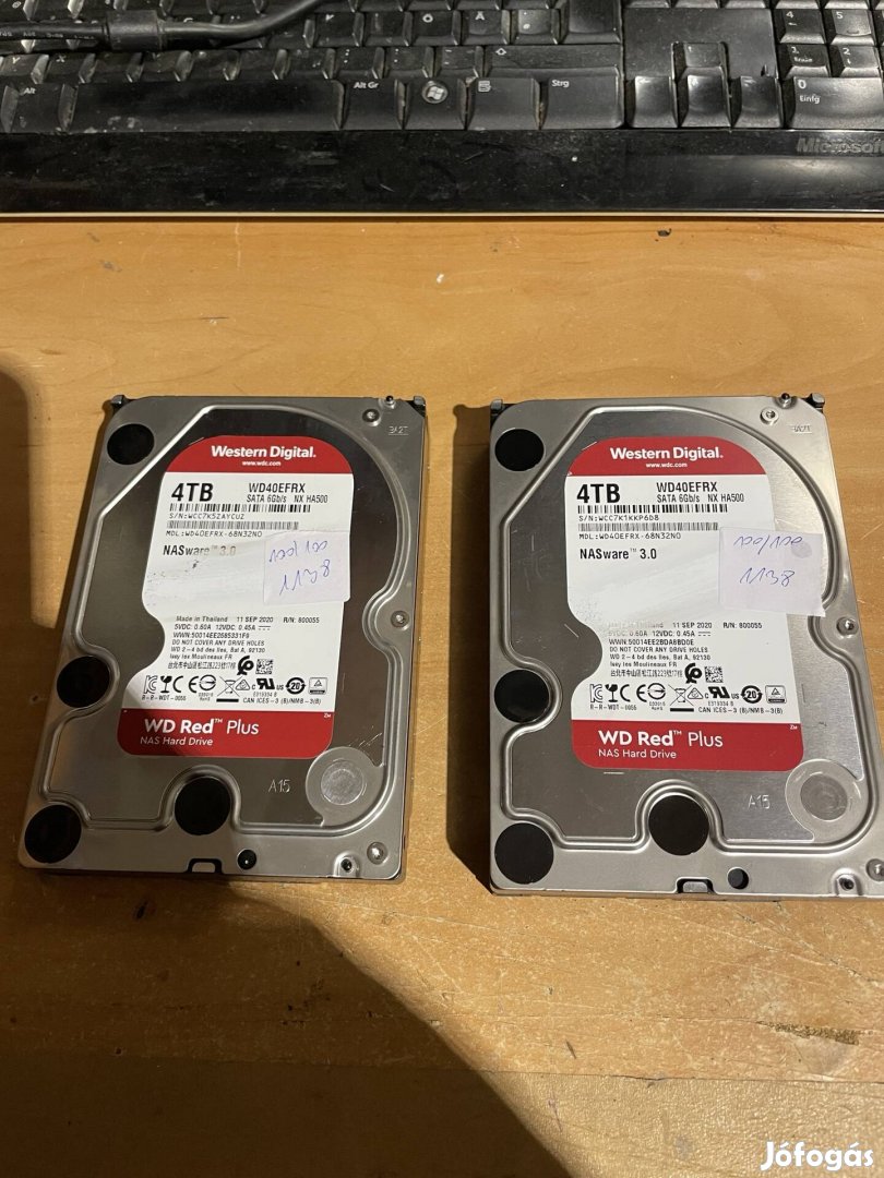 2 db WD RED 4TB NAS ware 3.0 HDD