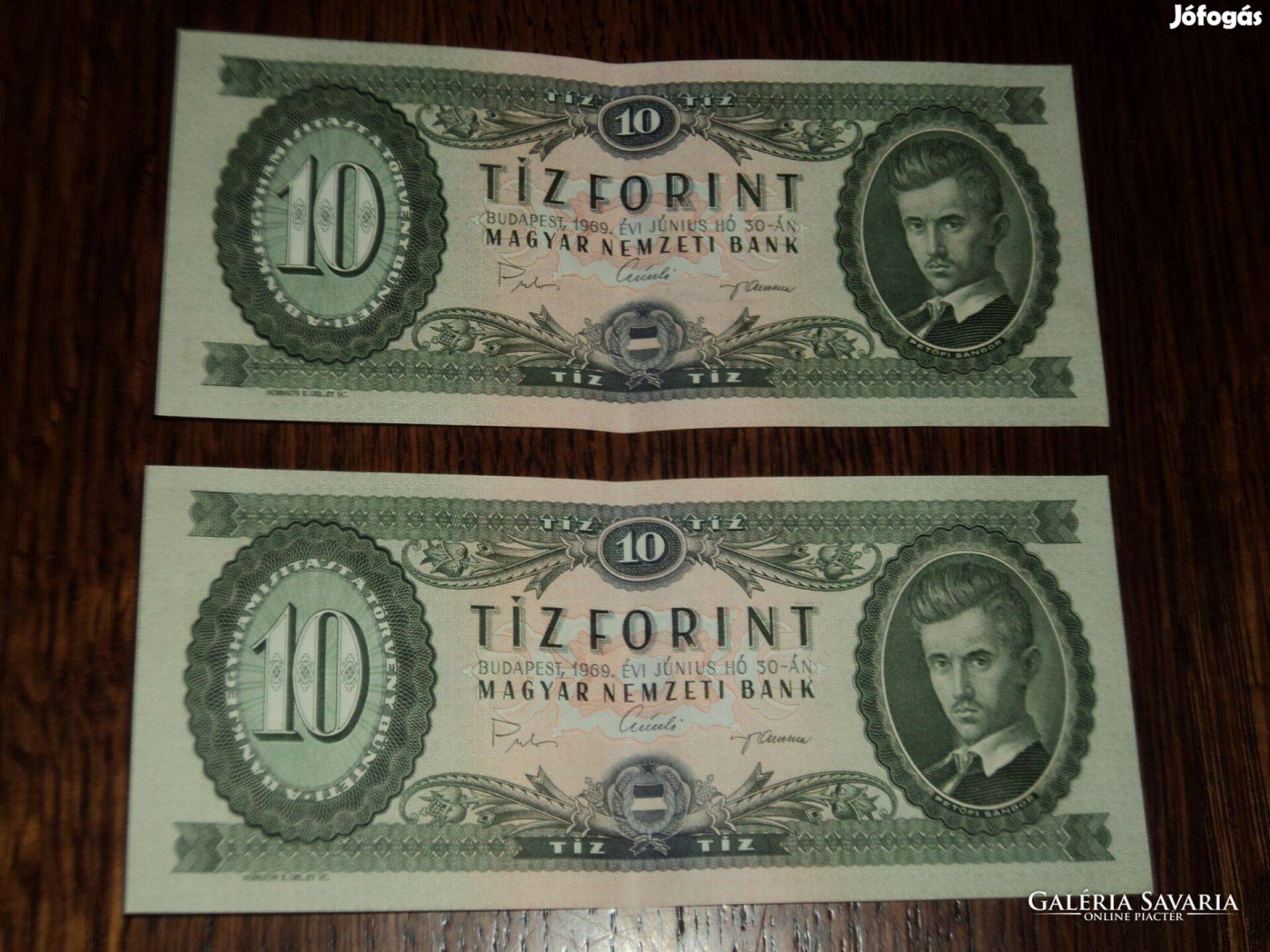 2 db. sorszámkövető 10 forint 1969