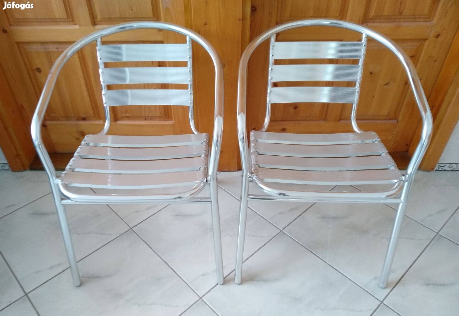 2 db alumínium étkező szék, német gyártmány, hibátlan, akár teraszra i