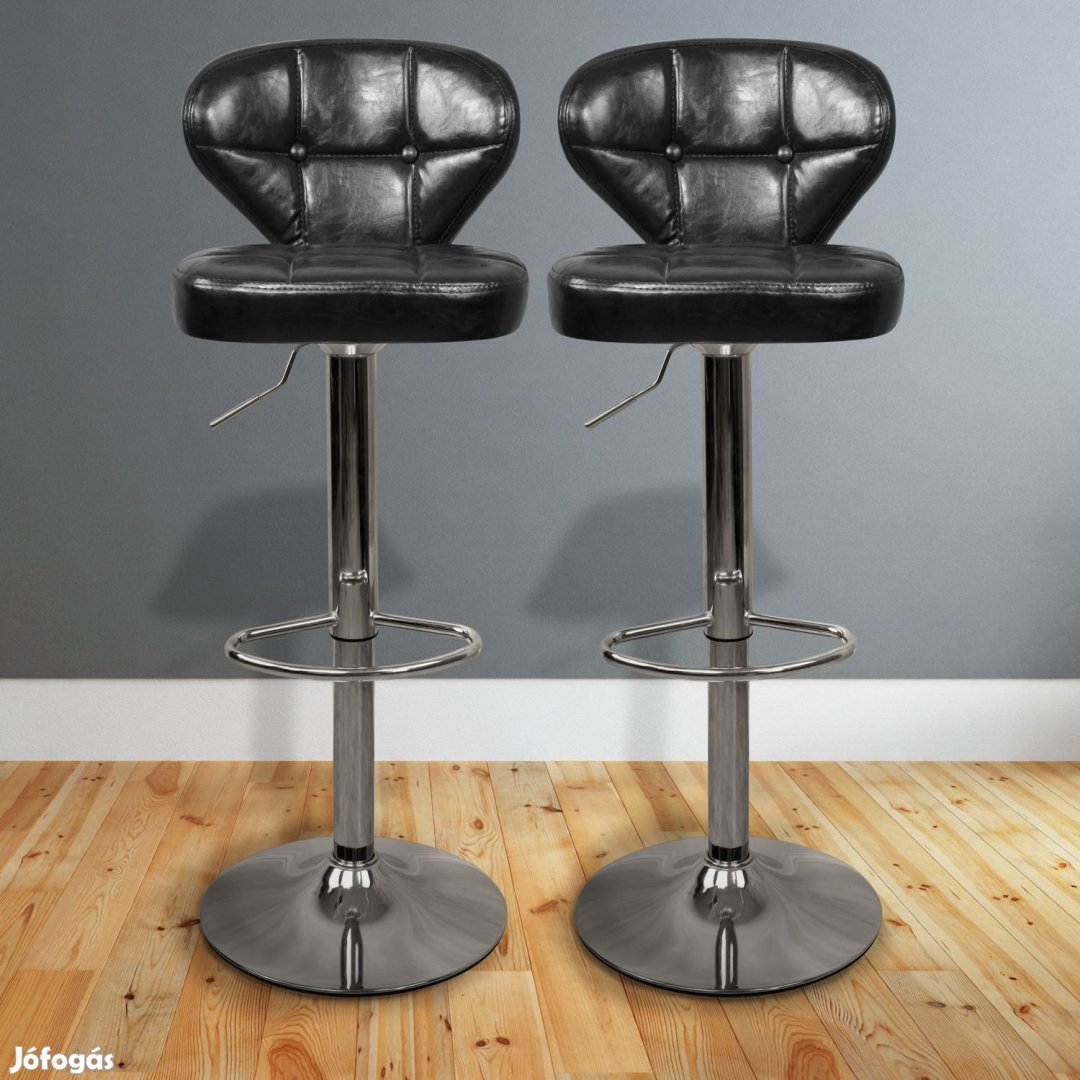 2 db bárszék fényes fekete (BÁRSZÉK-2-BLACK)