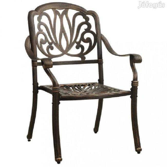 2 db bronzszínű öntött alumínium kerti szék