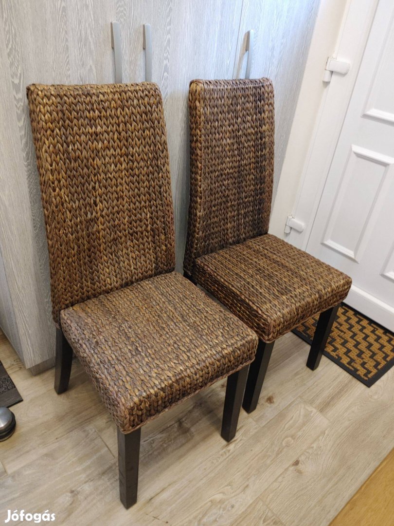 2 db étkező szék -természetes banán levél rattan -Délpesten