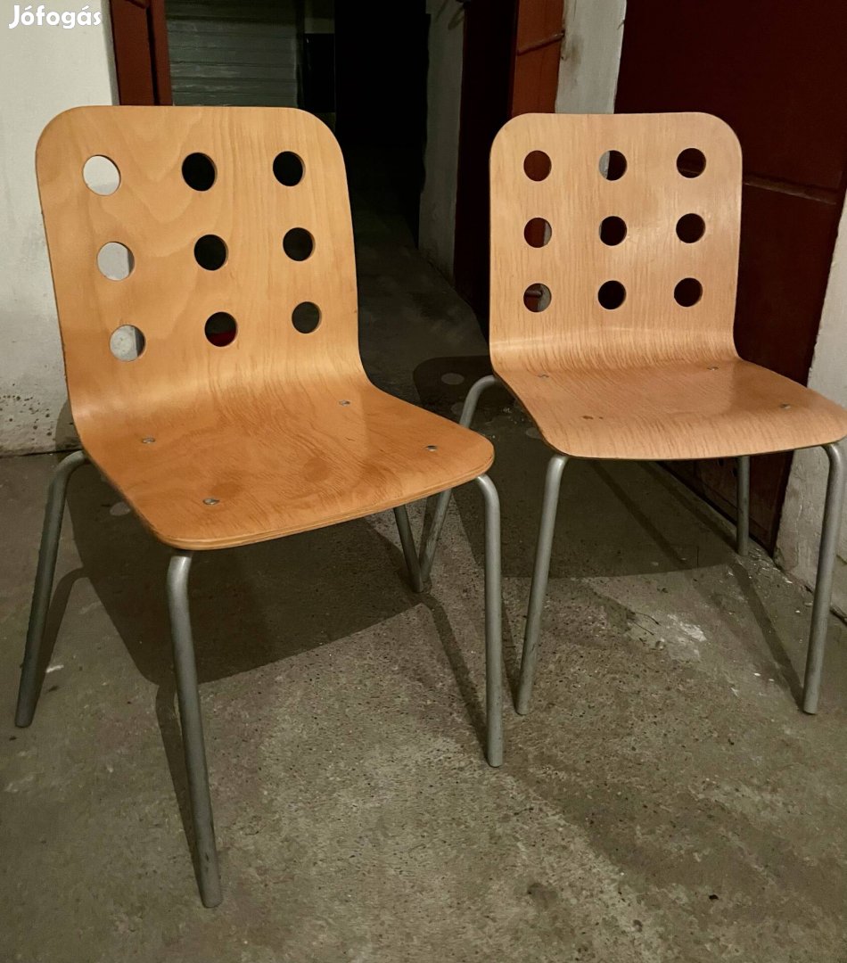 2 db fa lyukacsos támlájú szék étkezőszék