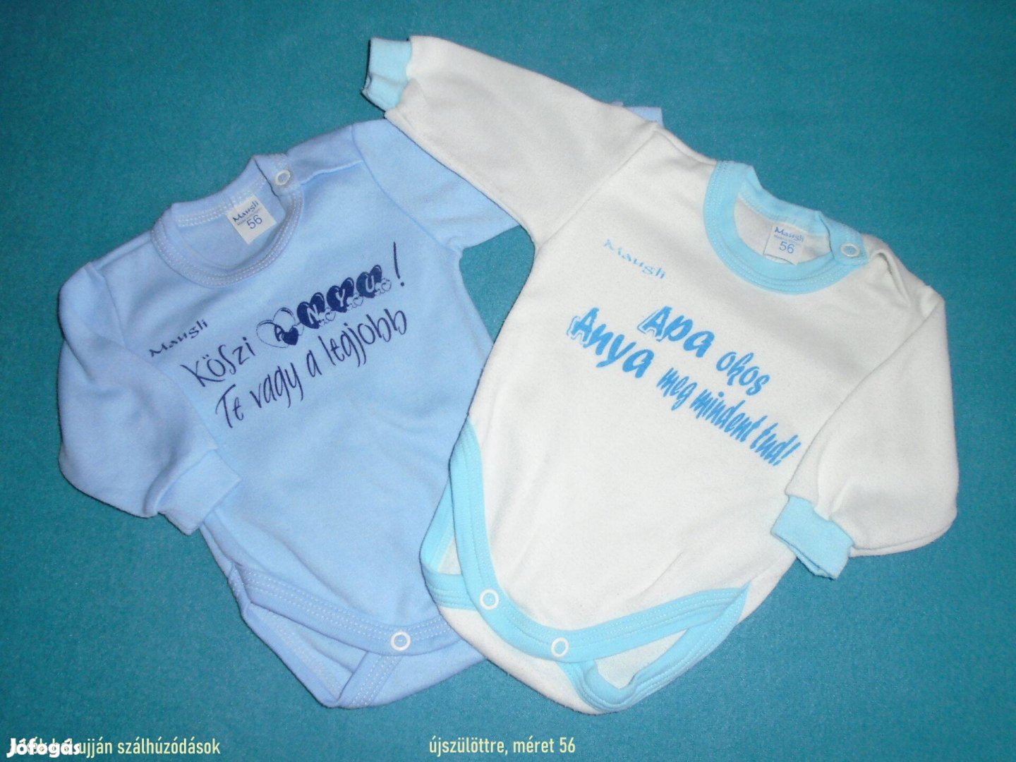 2 db feliratos hosszú ujjú body újszülöttre méret 56