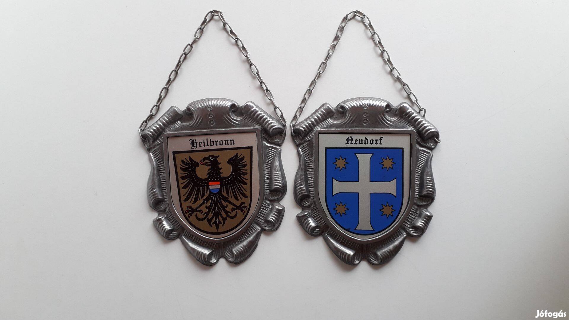2 db fém német város címer akasztóval 13*10 cm