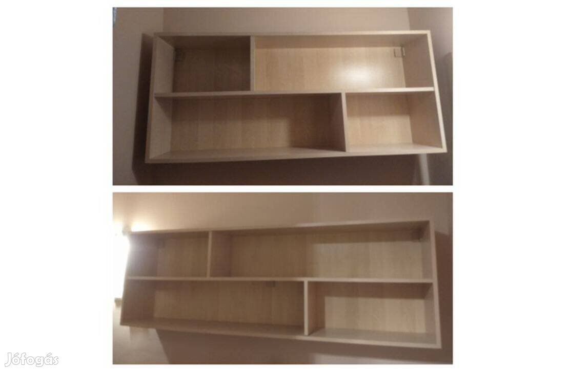 2 db könyvespolc 60x180 és 60x138 cm nyírfa színben