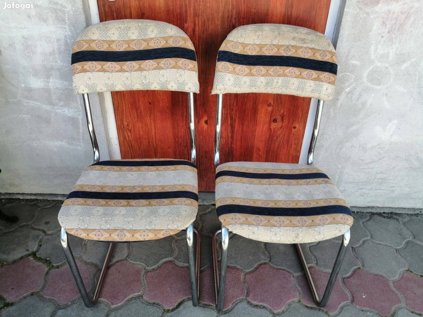 2 db krómozott hajlított csovazas szék elado