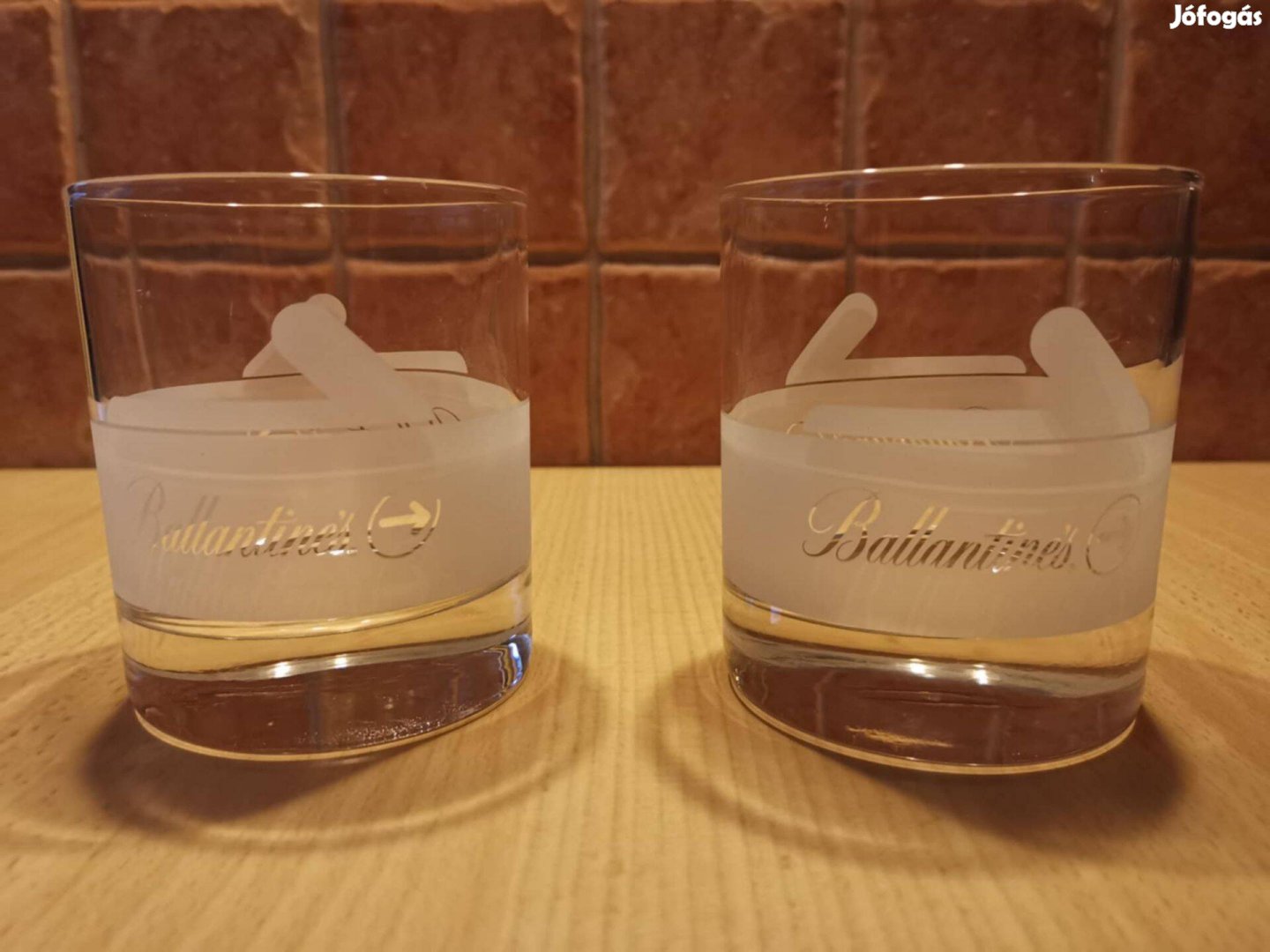 2 db mintás Ballantine's whiskey-s pohár