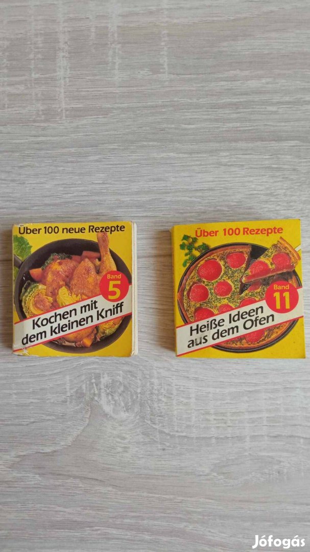 2 db német nyelvű szakácskönyv mini 5x5.5 1000 Ft együtt