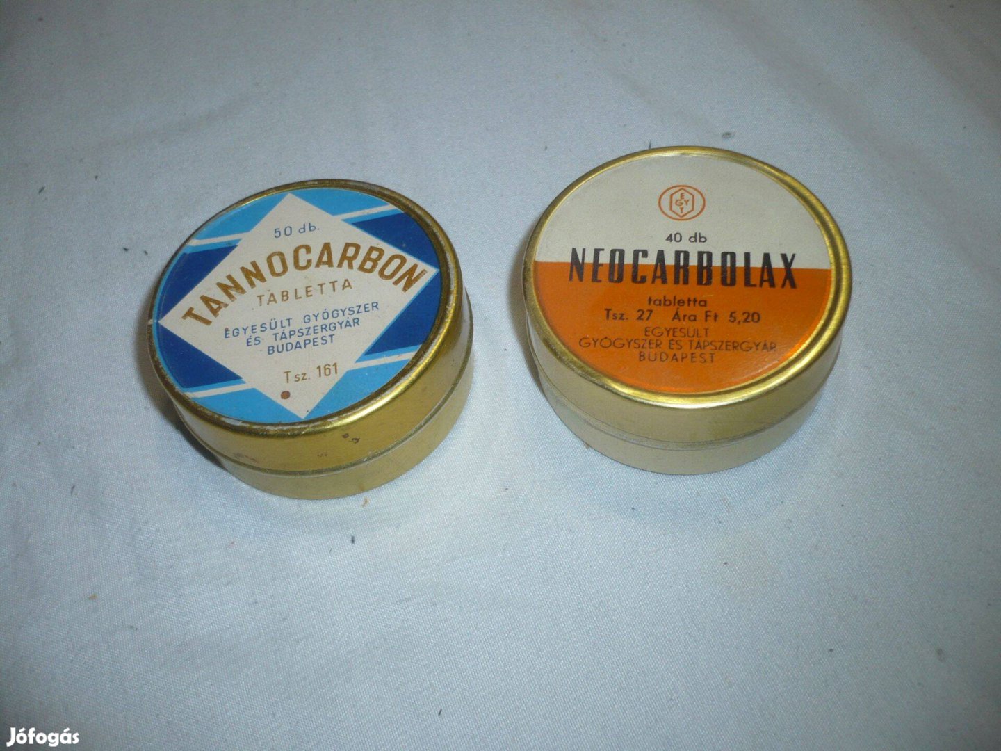 2 db régi gyógyszeres fémdoboz