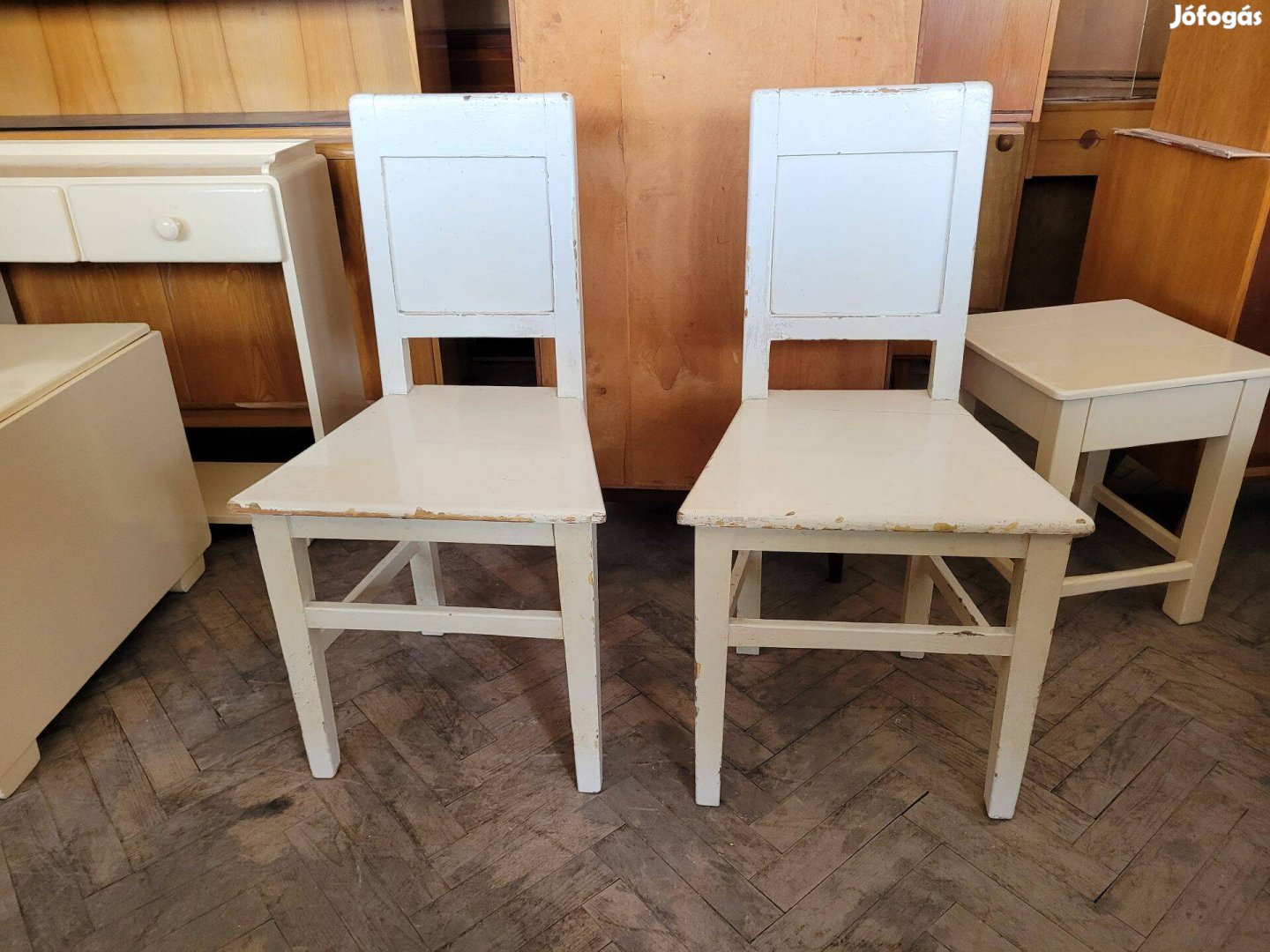 2 db régi népi fenyő fa szék paraszt étkezőszék szék pár