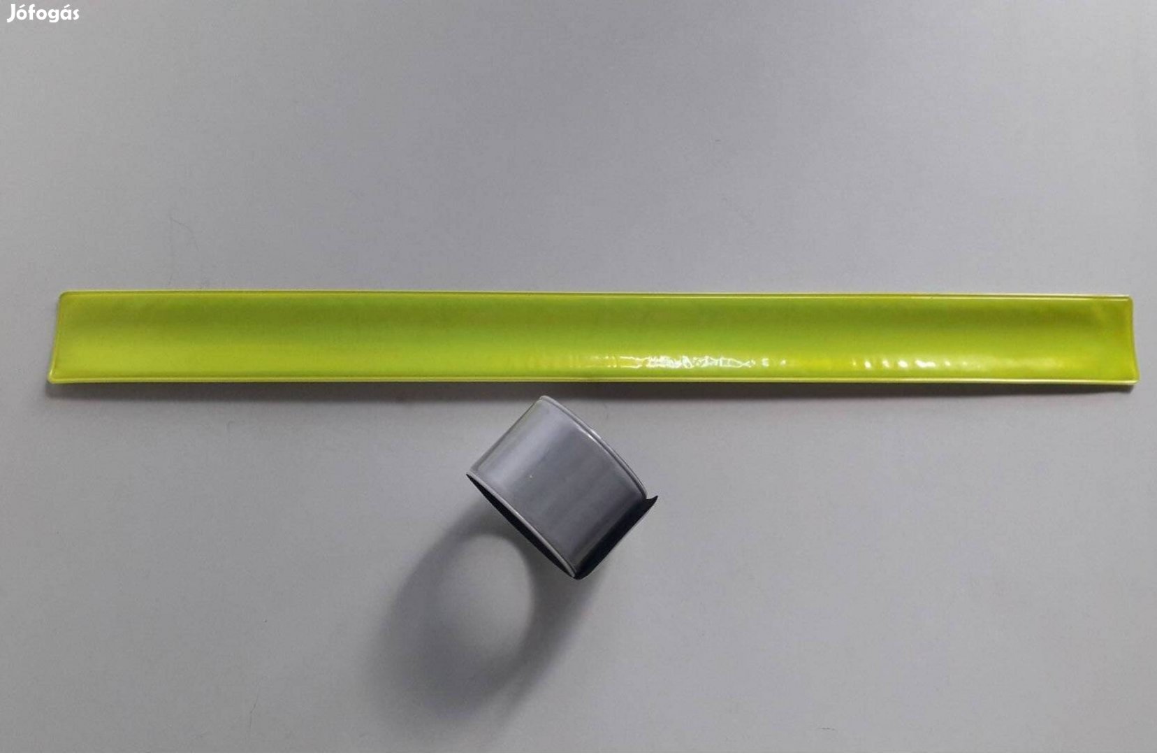 2 db sárga-szürke fényvisszaverő bepattanó csík 34 cm