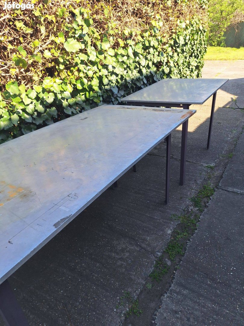 2 db satupad vas asztal munkapad aluminium boritású