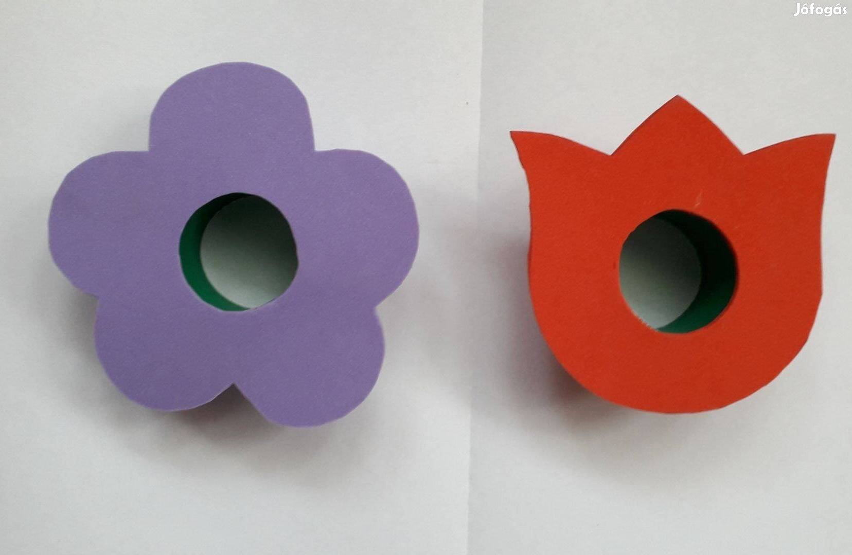 2 db színes dekorgumi + papír virág dekoráció 10*12 cm