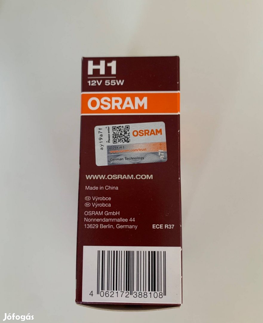2 db új, bontatlan Osram Night Breaker Laser H1 halogén