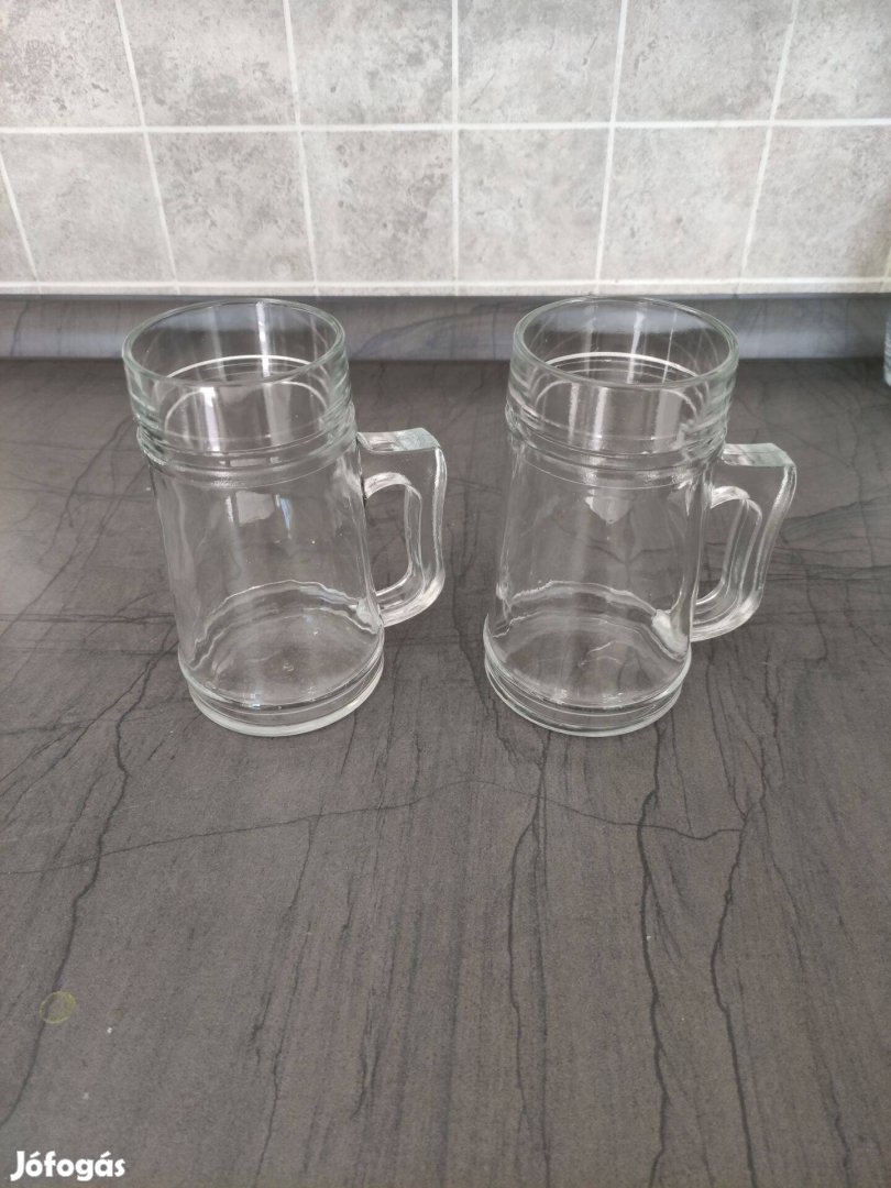 2 db üveg söröskorsó hibátlan