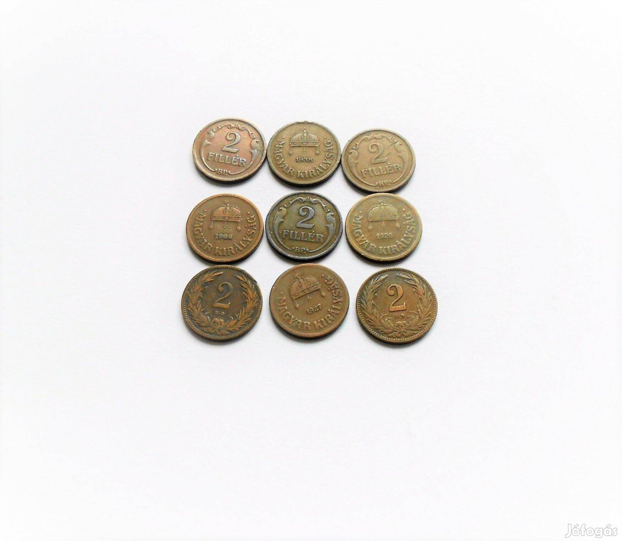2 fillér Magyar Királyság fémpénz