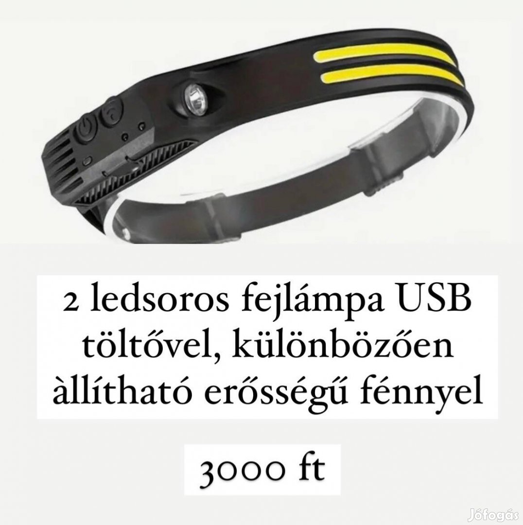 2 ledsoros fejlámpa