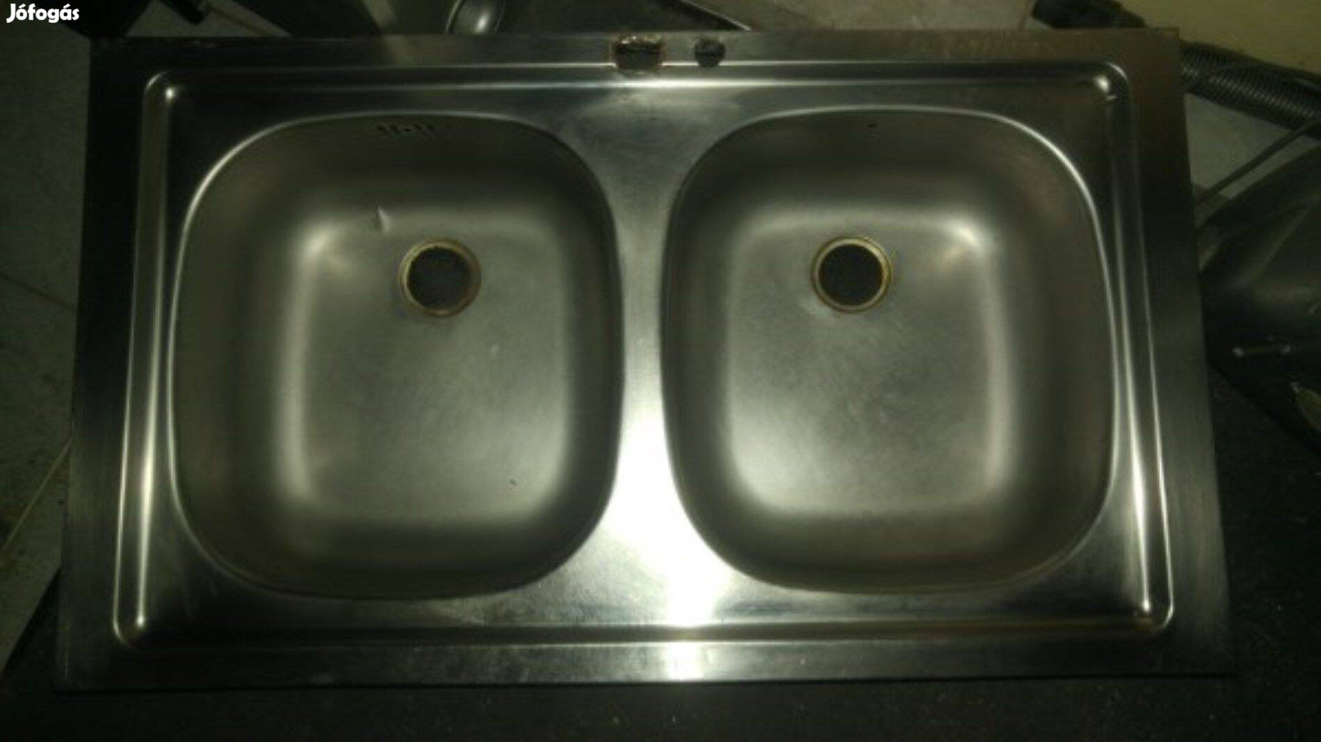 2 medencés inox mosogatótálca 50x86cm