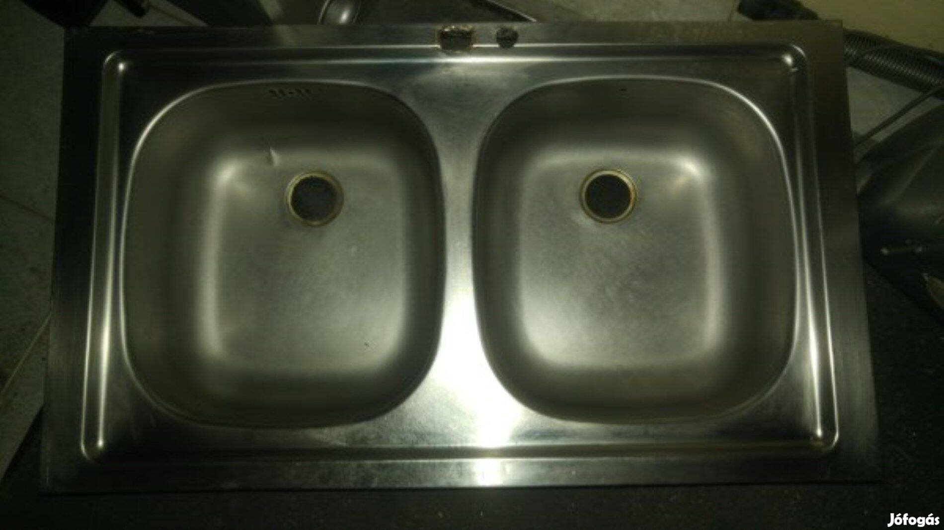 2 medencés inox mosogatótálca 50x86cm