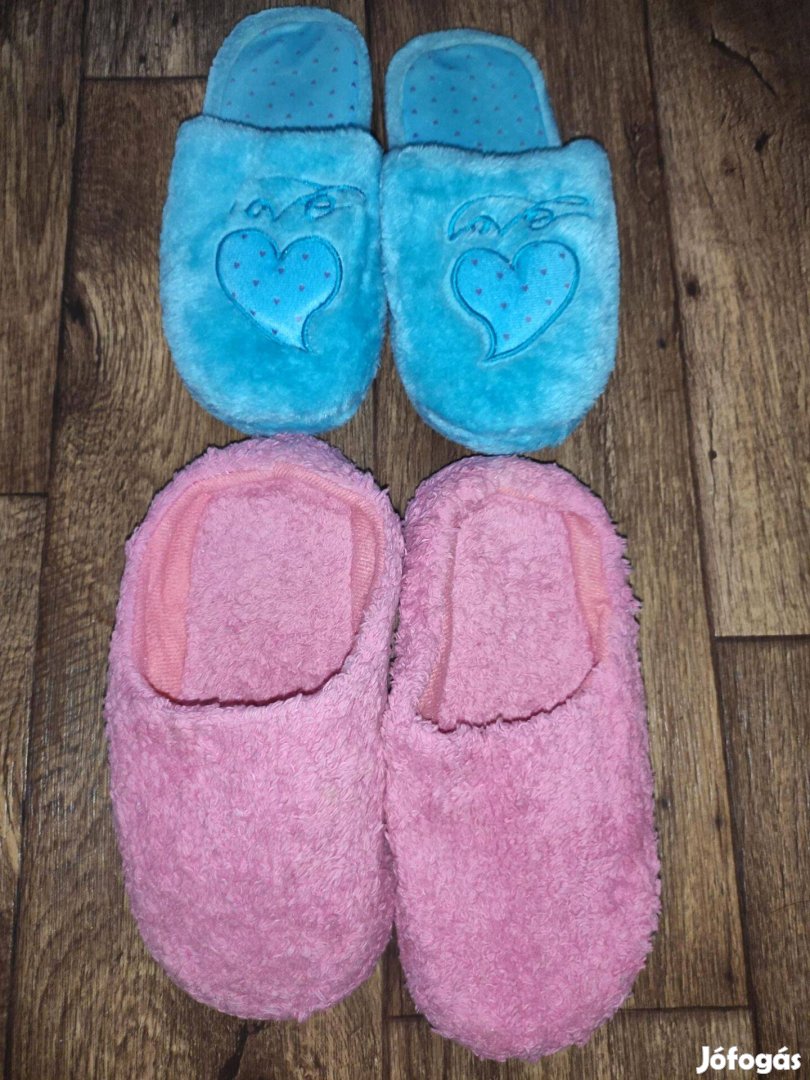 2 pár házipapucs papucs mamusz - kék, rózsaszín