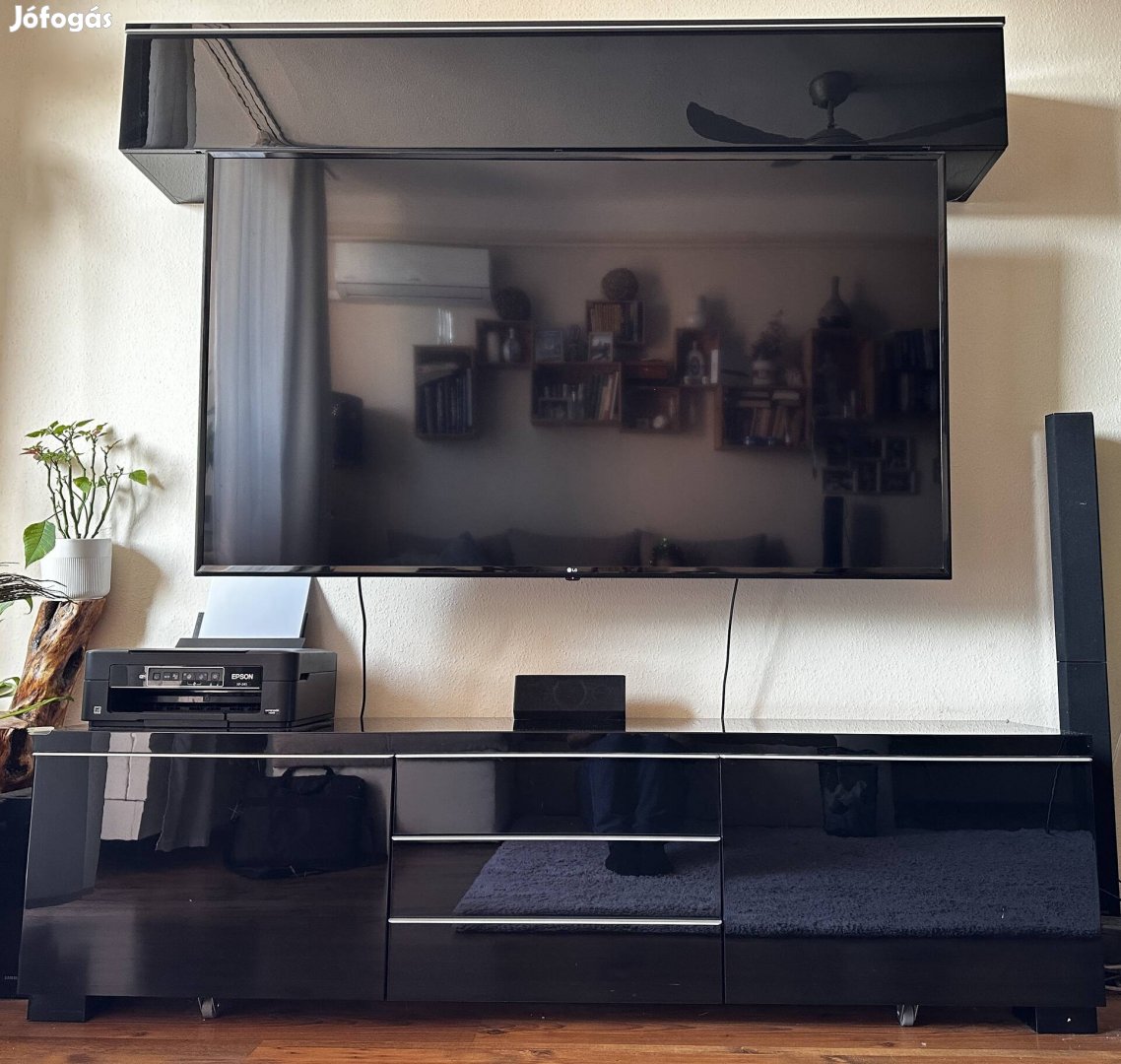 2 részes magasfényű TV szekrény TV állvány IKEA Burst (TV Nélkül)