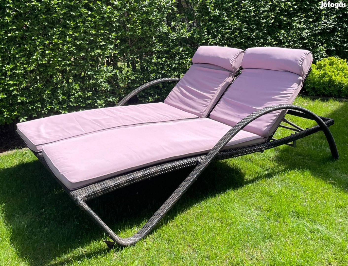 2 személyes Rattan napozóágy,matrac nélkül