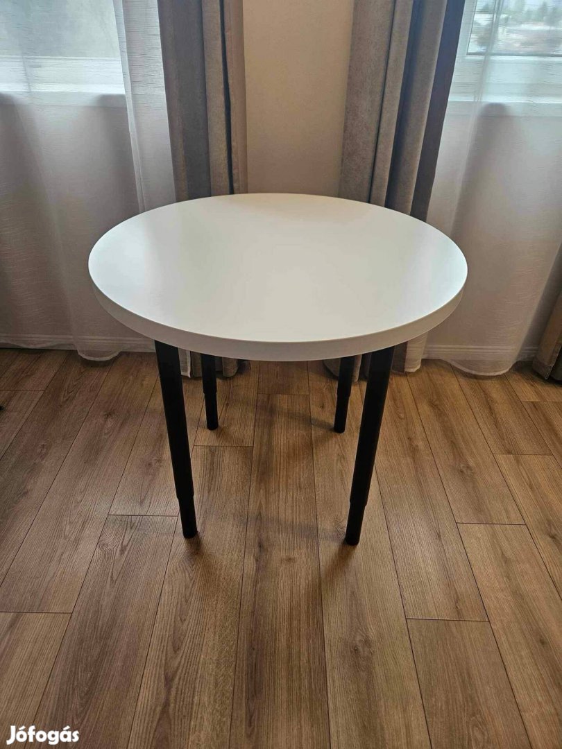 2 személyes fehér étkezőasztal, 80 cm
