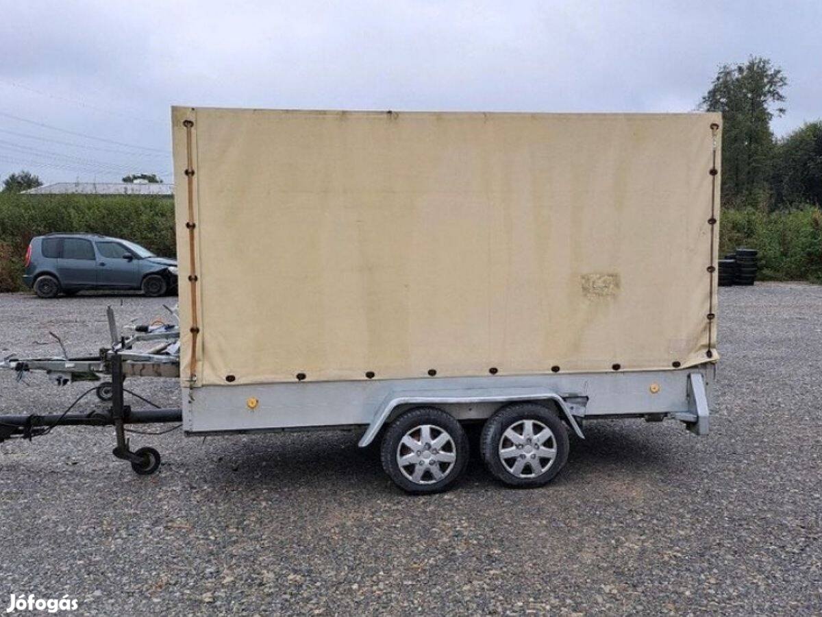 2 tonnás alumínium pótkocsi ponyvával, Heinemann, TÜV-vizsgával