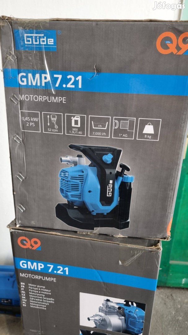 2 ütemű benzinmotoros vízszivattyú 1,45 kW motor teljesítménnyel