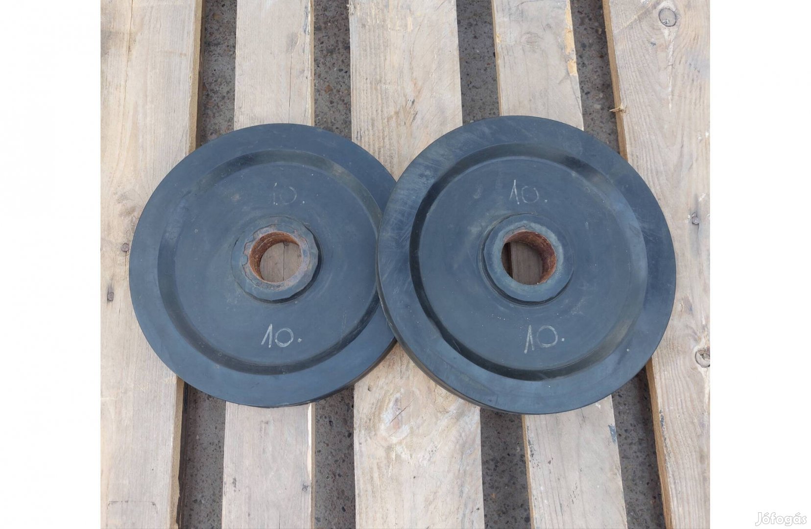 2 x 10 kg gumírozott súlyzó tárcsa 56 mm