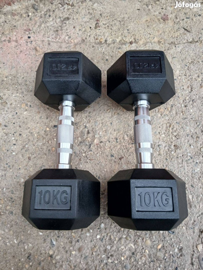 2 x 10 kg hex hexa hatszögletű egykezes súlyzó kézisúlyzó
