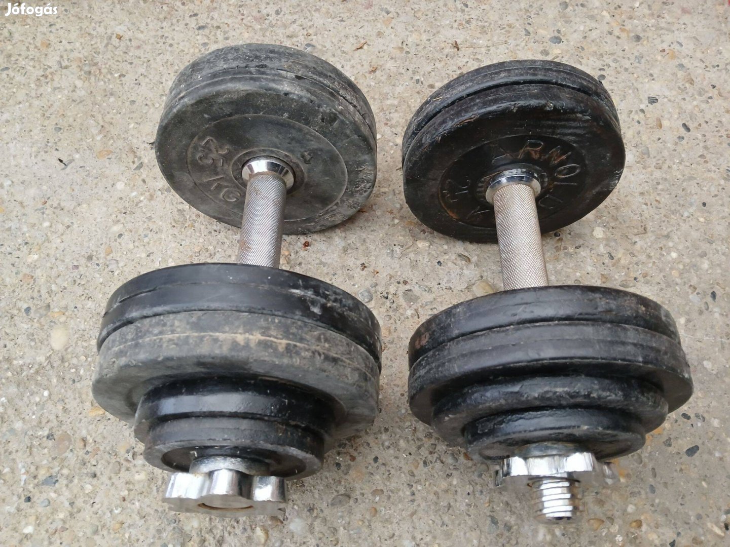 2 x 15 kg kézisúlyzó egykezes súlyzó gumis vas 30 mm
