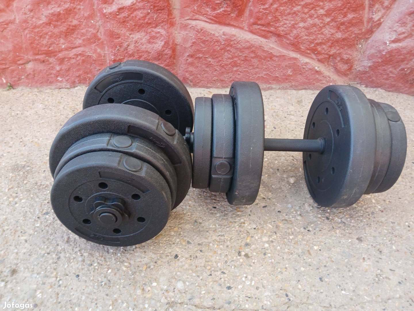 2 x 20 kg műanyag gyári kézi súlyzó pár egykezes állítható