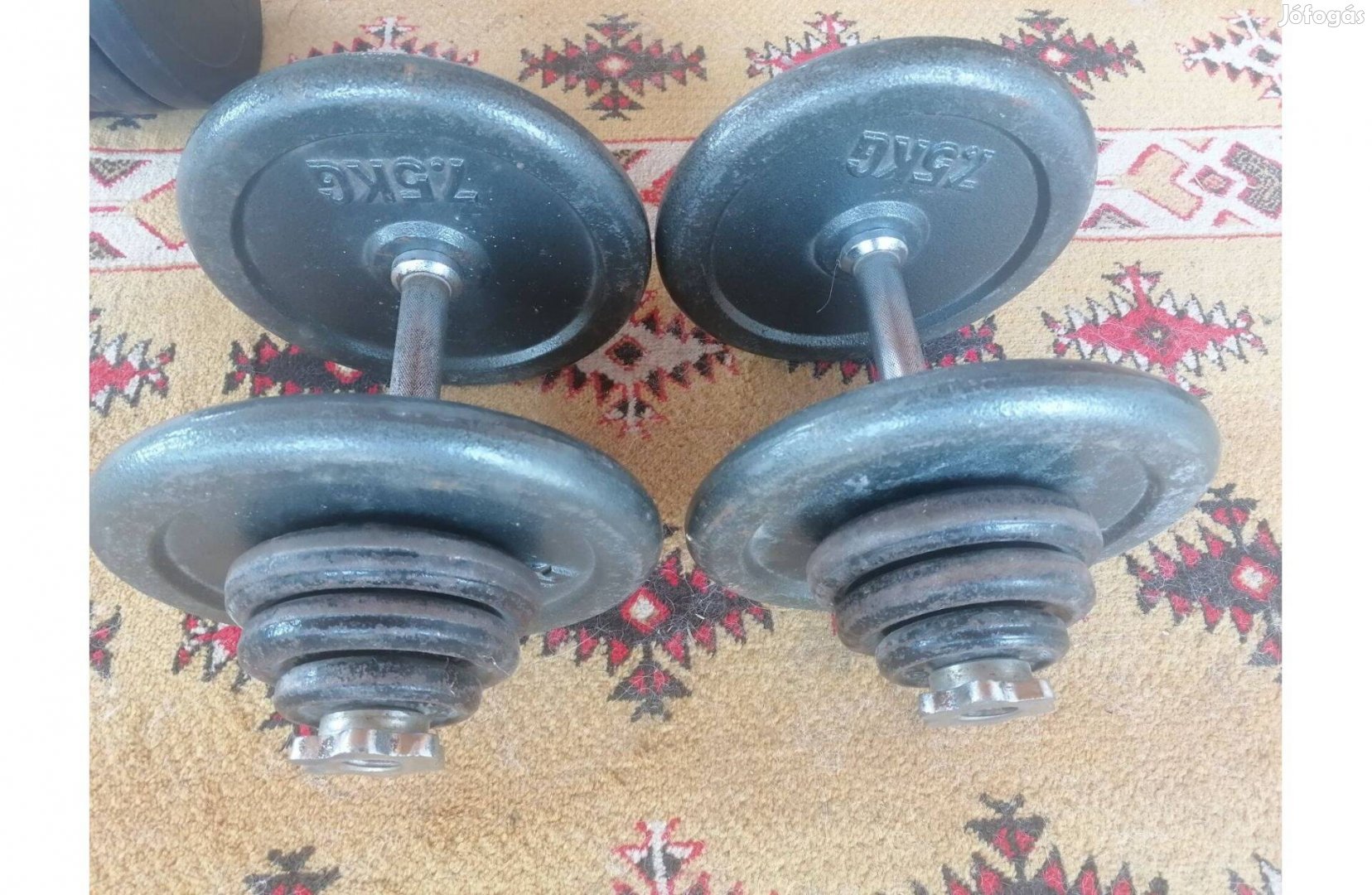 2 x 24 kg súlyzó, 25mm gyári fém súly