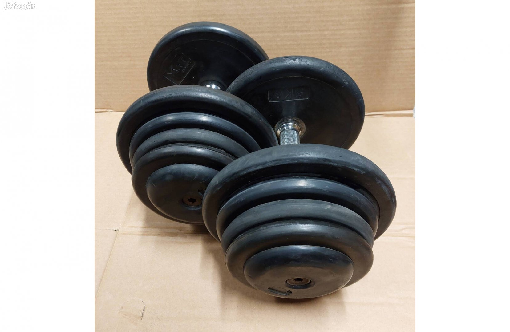 2 x 25 kg gumírozott egykezes súlyzó