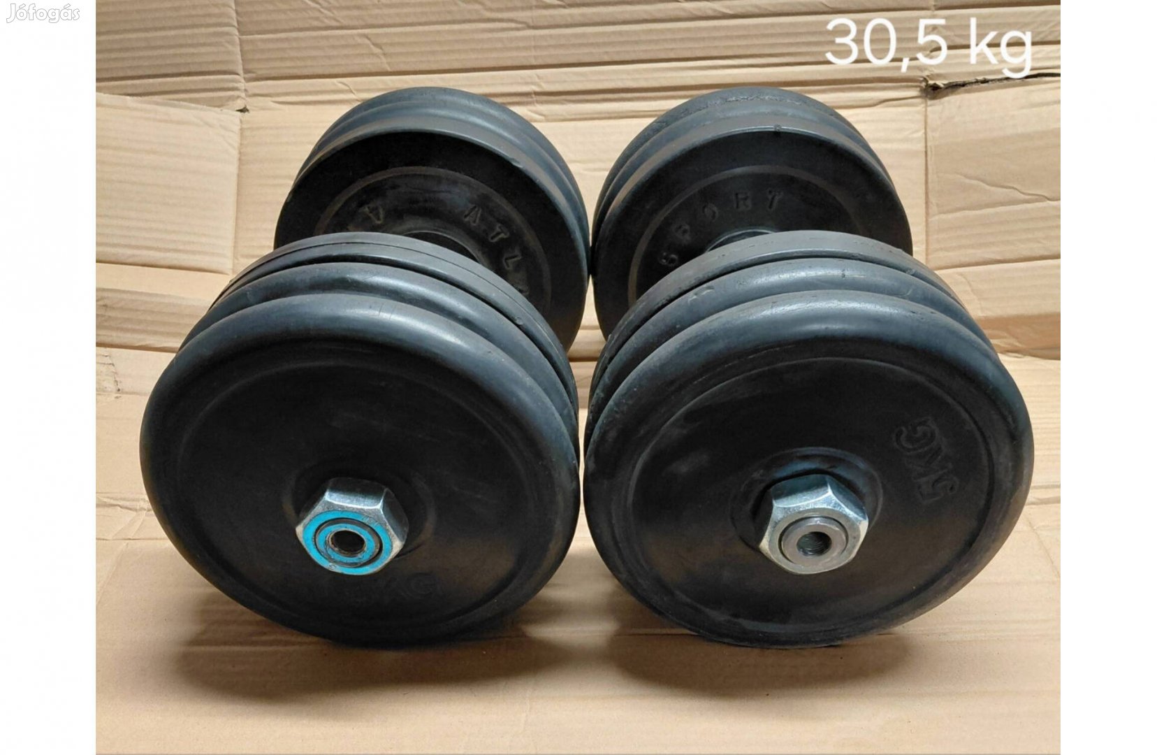 2 x 30,5 kg gumírozott egykezes súlyzó 31 mm