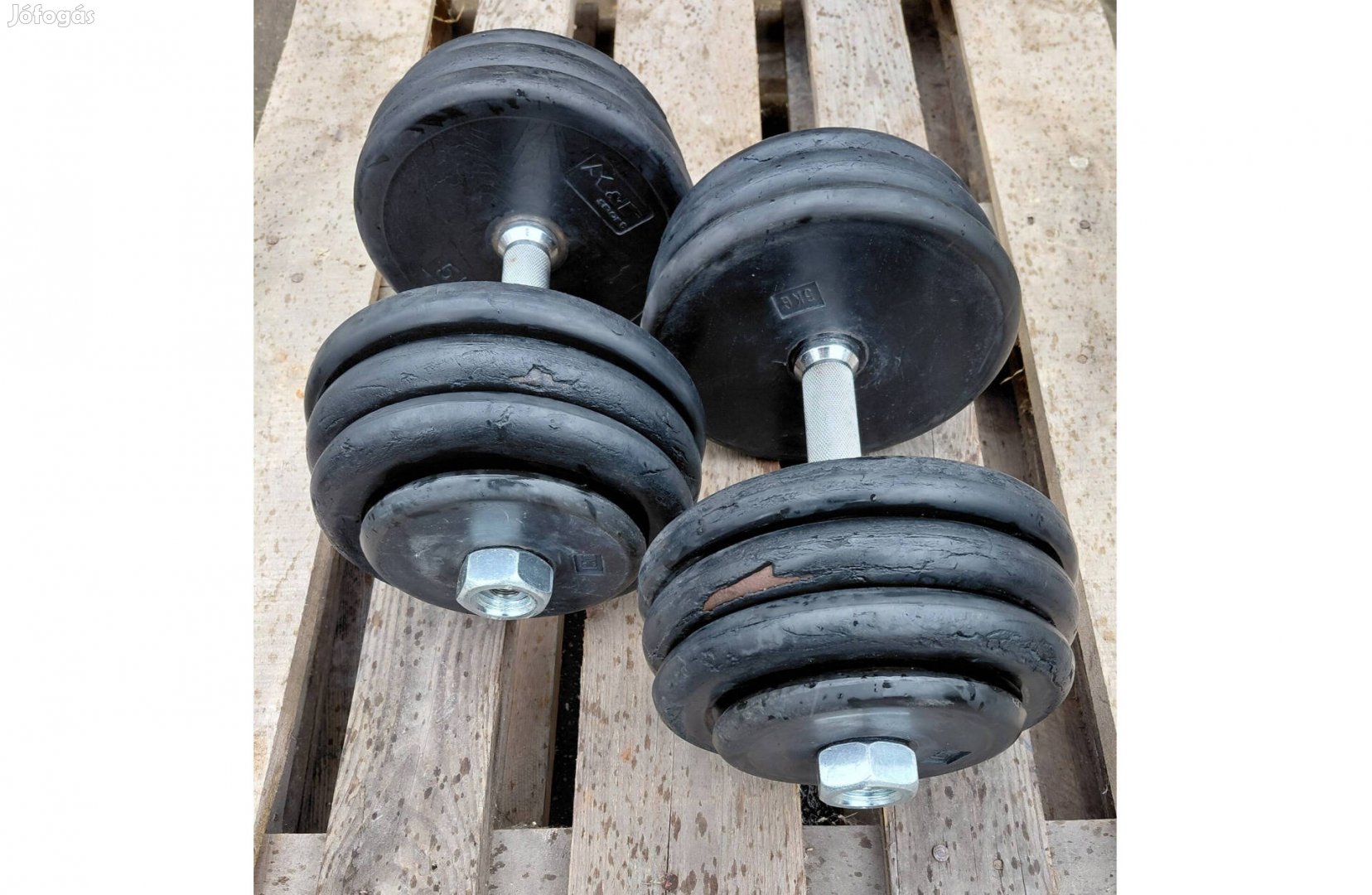 2 x 32 kg gumírozott egykezes súlyzó 31 mm