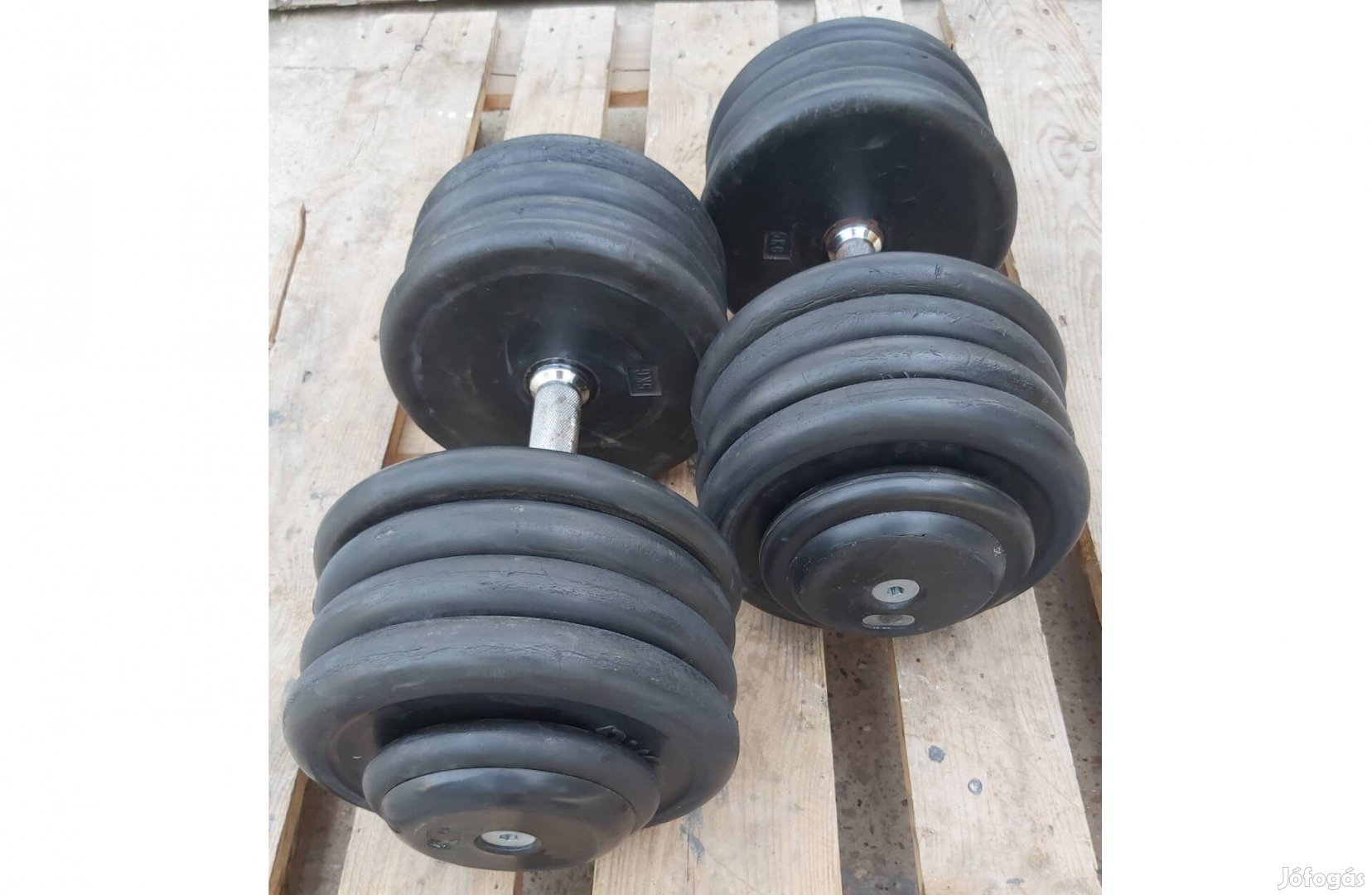 2 x 45 kg gumírozott egykezes súlyzó