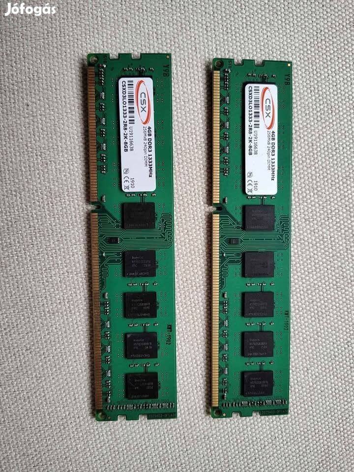 2 x Csx 4GB 1333MHz DDR3 memória RAM