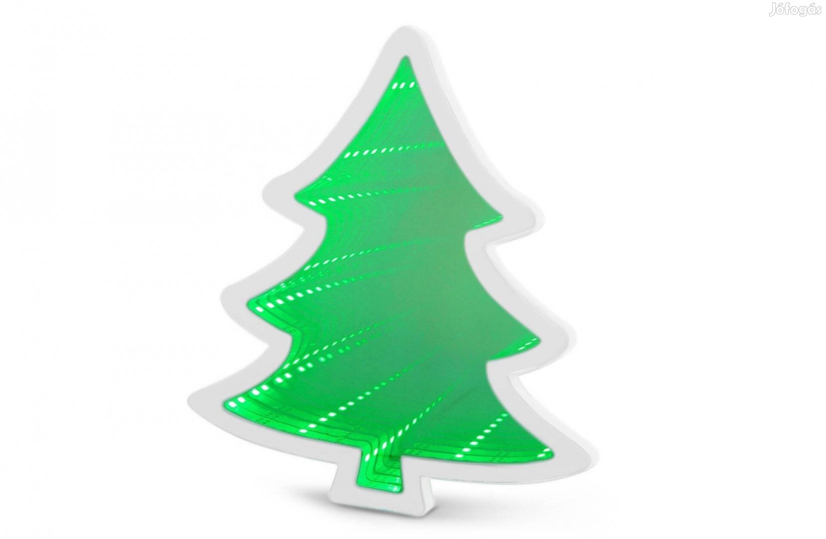 2az1-ben LED-es lámpa és tükör elemes karácsonyfa varázstükör 19x17cm