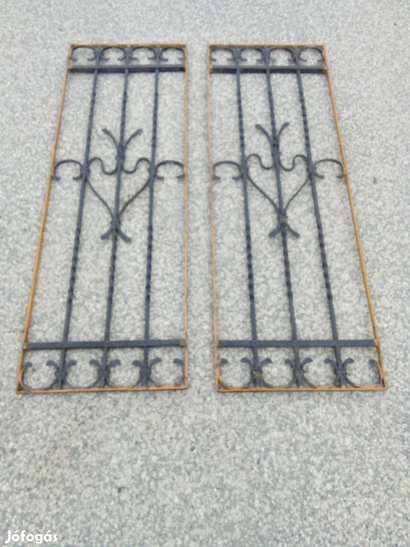 2db 11,5x120cm régi díszes vas rács (537)
