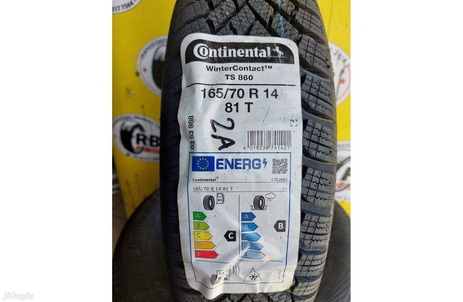 2db 165/70 r14 Új Continental téli gumi 2021 25000ft/db