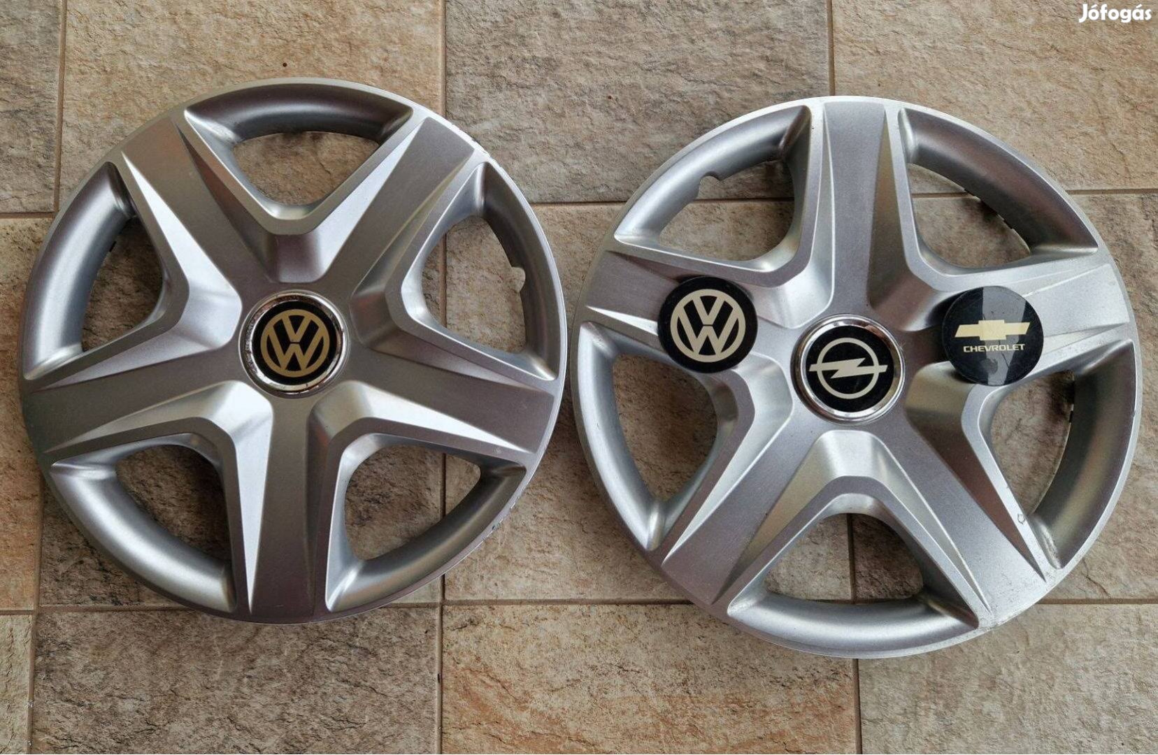2db 16" Opel, Chevrolet, Volkswagen emblémás dísztárcsa