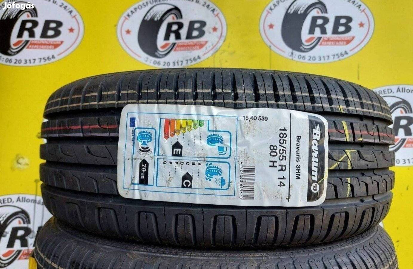 2db 185/55 r14 Barum 3HM,,Évjárat:2019 17 000 Ft/db