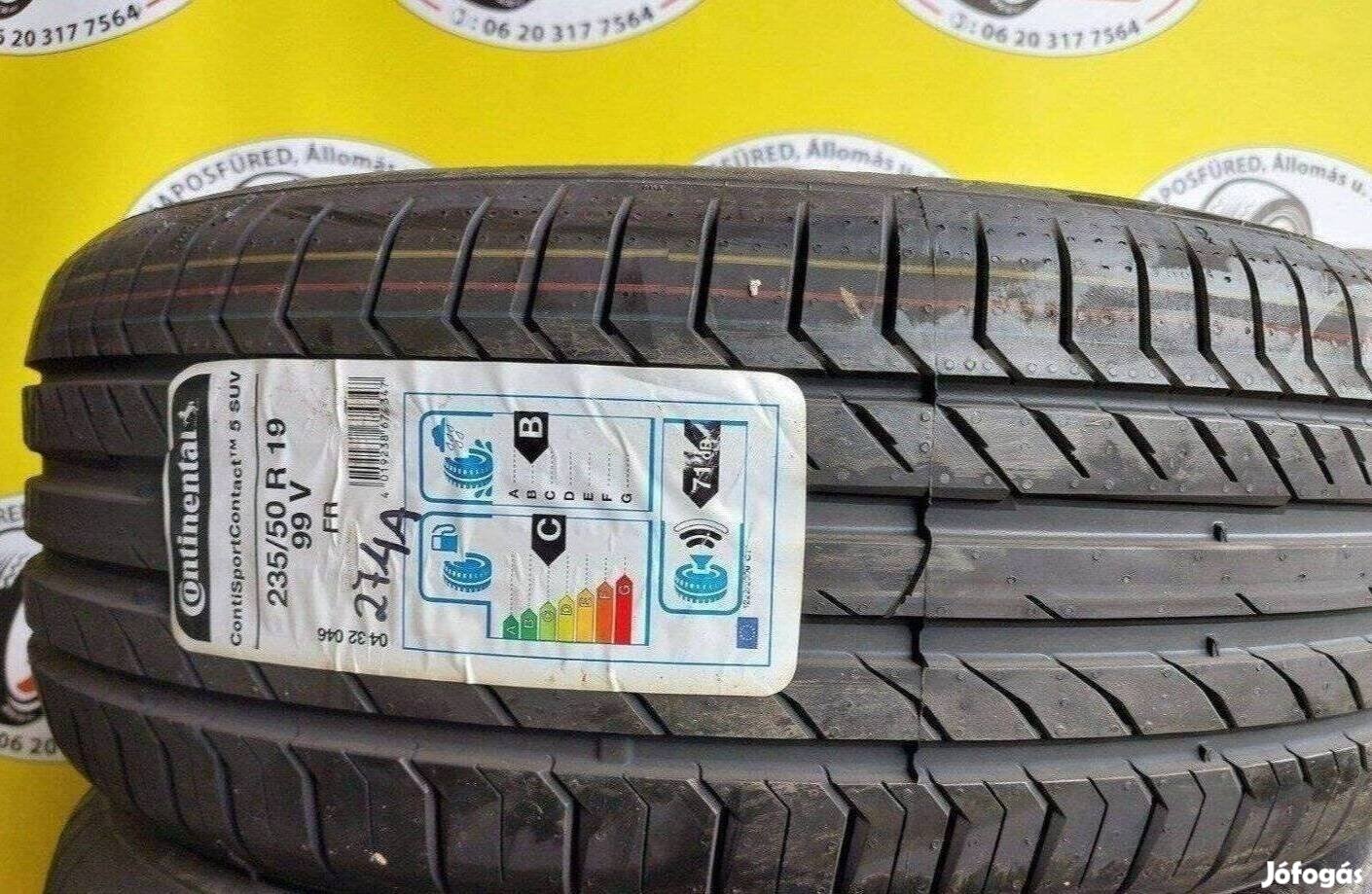 2db 235/50 r19 Új Continental nyári gumi 2017 22500ft/db