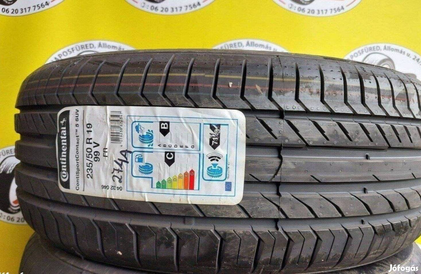 2db 235/50 r19 Új Continental nyári gumi 2017 22500ft/db